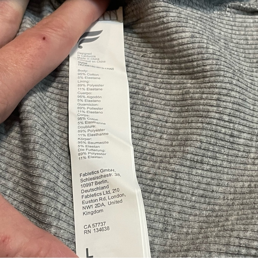 Fabletics Light Gray Ribbed High-Neck Tank. - Picture 6 of 7